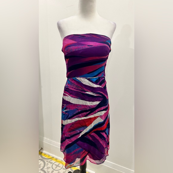 Colourful Banana Republic strapless dress size 4 - Picture 2 of 7